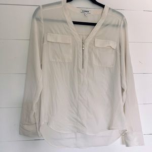 Express white cream blouse top women shirt